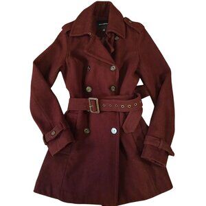 BANANA REPUBLIC Burgundy Wool Blend Peacoat XS
